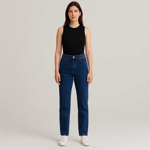 H&M &DENIM Skinny Regular Ankle Dark Blue Denim Size 8 - Picture 1 of 9
